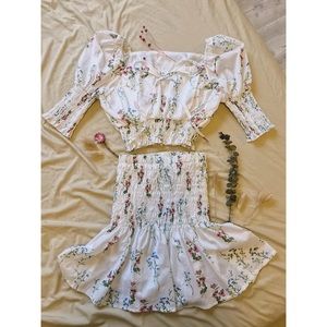 Chuu Send Me Flowers Top + Skirt Set